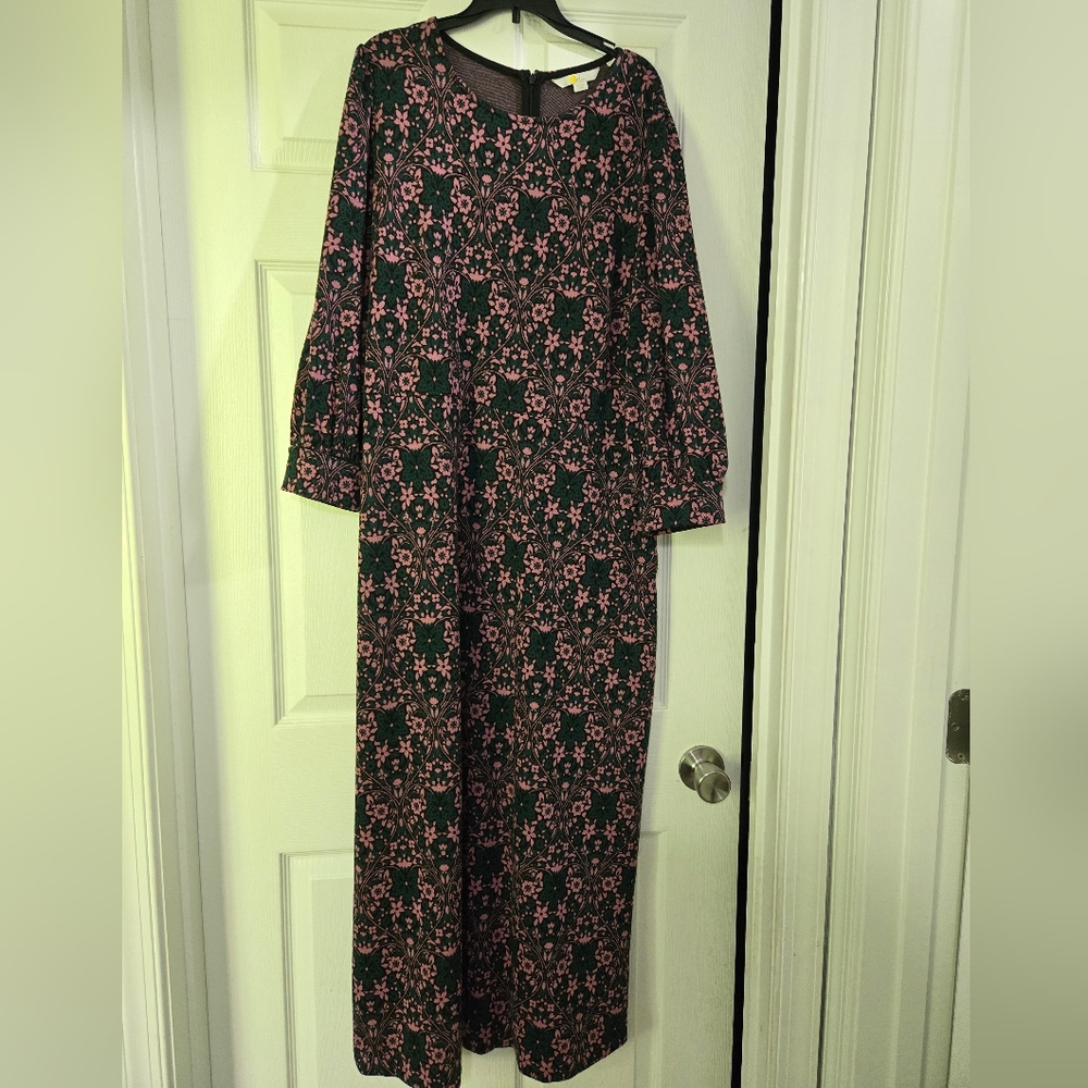 Dark Green and Pink Women's Dress